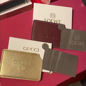 Lot of two designer card/mirror holders GWP